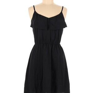 H&M black ruffle-trim mini dress size US 12